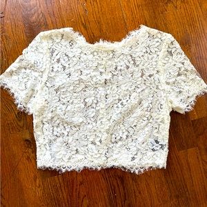 White lace crop top- small